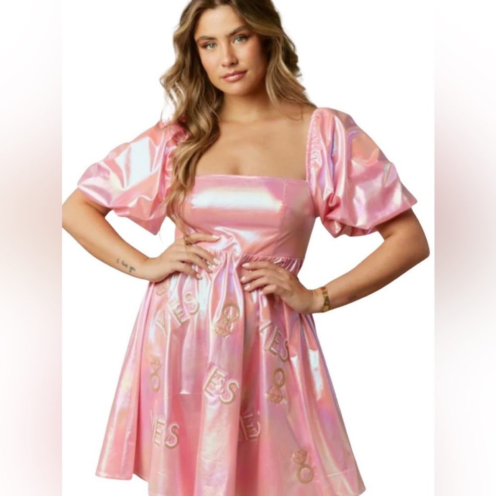 Iridescent Puff Sleeve Ring YES Dress